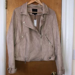 River Island Suedette Jacket w/ Faux Fur Collar